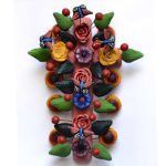 Polychrome clay cross