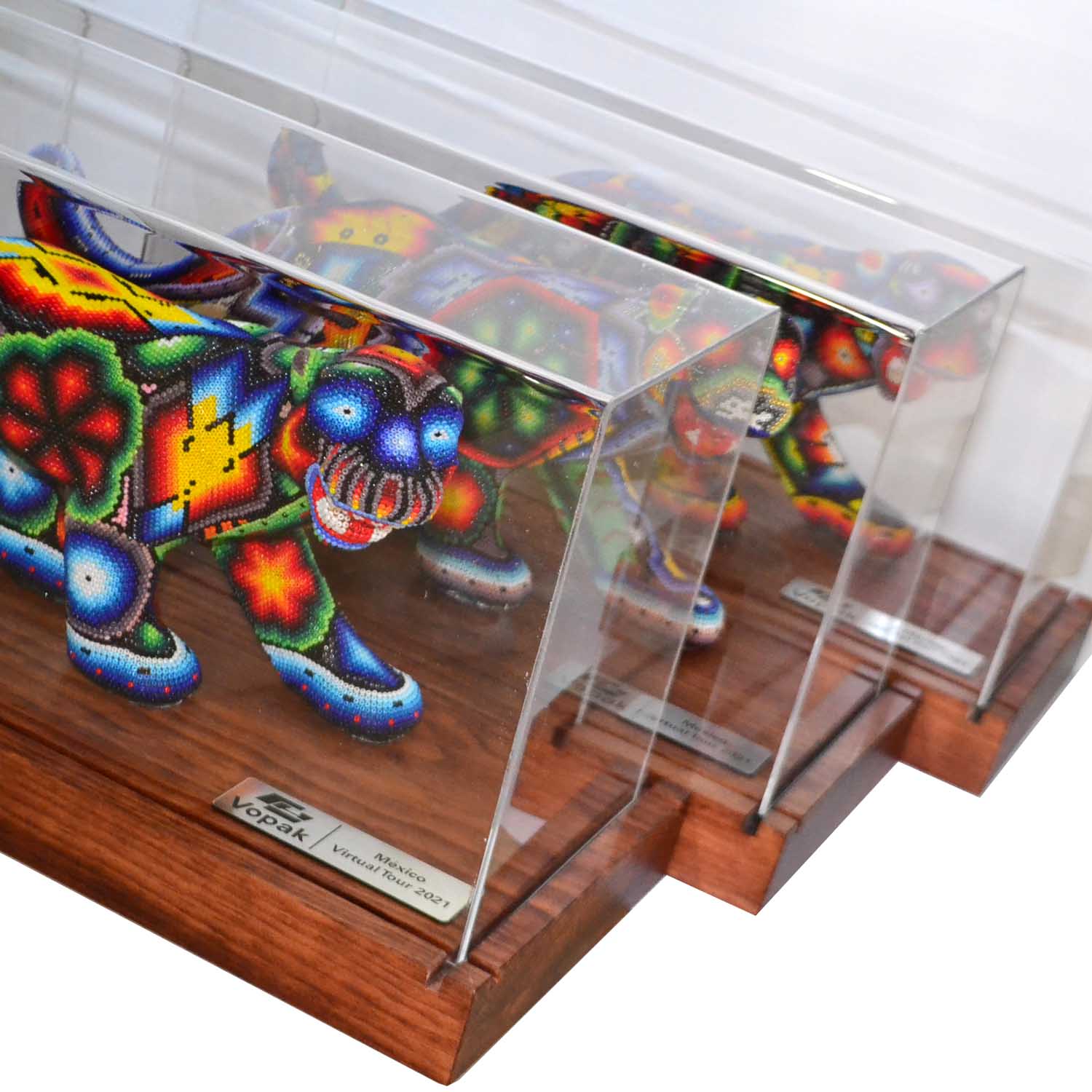 Jaguar walking in hucihol art - Acrilic