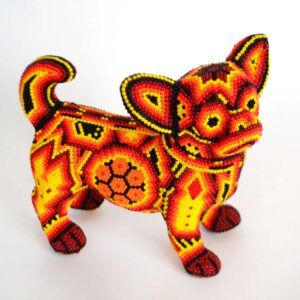 Huichol Art.- Chien Chihuahua