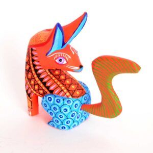 Alebrije - Loup sculpté en bois et peint à la main.