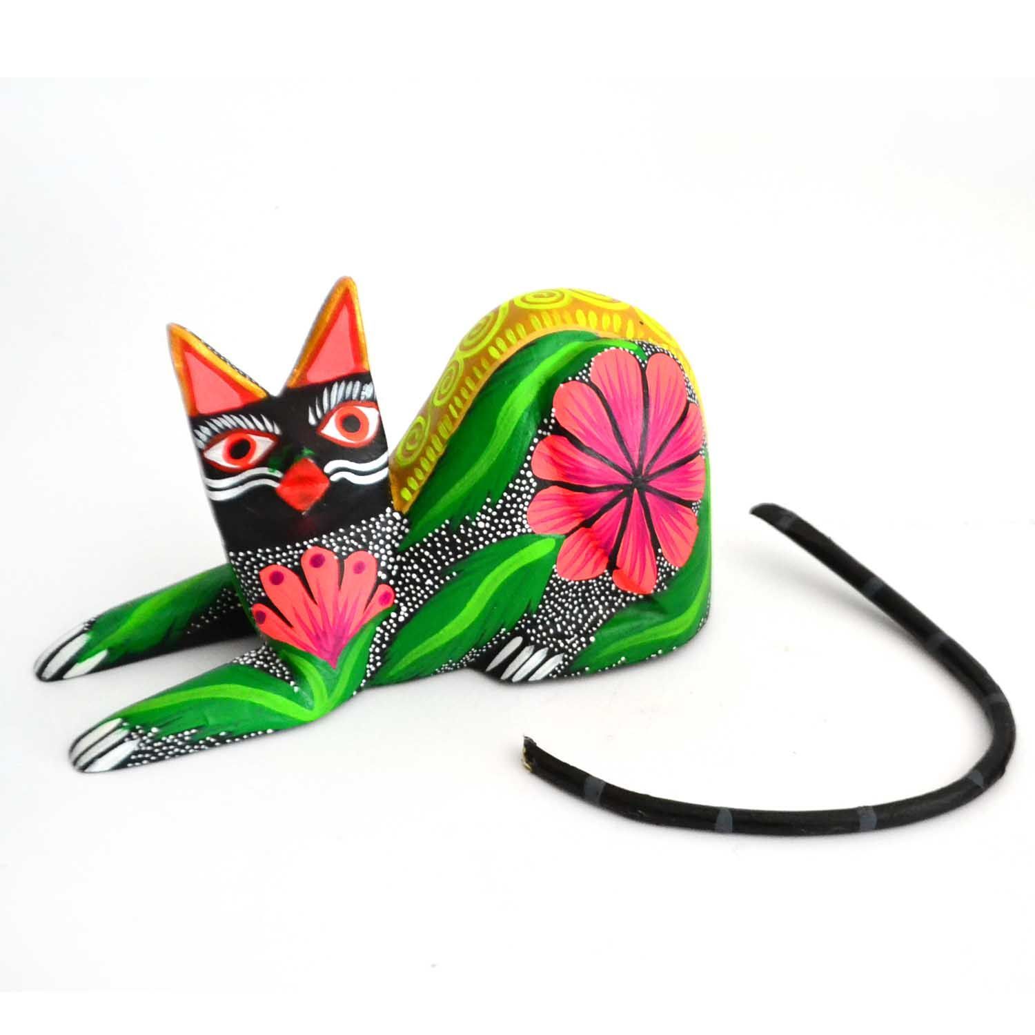 Hand painted wooden cat