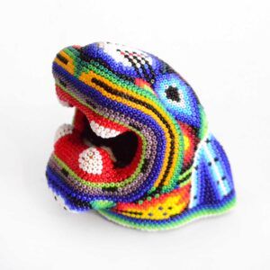 Art Huichol tête de jaguar