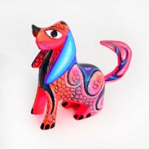 Wooden dog in alebrije
